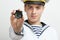 Sailor holds a compass