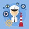 Sailor Man Captain Ship Crew Icon