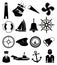 Sailor nautical icons set