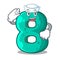 Sailor raster version cartoon shaped Number Eight