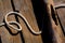 Sailor rope and knot on a wooden pier at the seaside