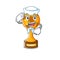 Sailor soccer trophy isolated with the cartoon