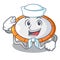 Sailor trampoline jumping shape cartoon realistic icon