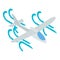 Sailplane icon isometric vector. White beautiful glider soaring in air flow icon