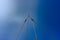 Sails and ropes of the main mast of a caravel ship, Santa MarÃ­a Columbus ships