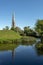 Saint Albanâ€™s Church as seen from the pond surrounding Kastellet Fortress