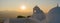 Saint Antony church against the sunset panoramic view at Paros island in Greece.