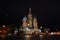 Saint Basil Cathedral at night in Moscow
