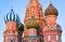 Saint Basil Cathedral on Red square, Moscow at sunset