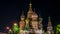 Saint Basil Cathedral on Red Square at night, Moscow