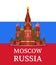 Saint Basil Cathedral on Russian Flag Color Poster