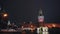 Saint Basil`s Cathedral, Kremlin clock, Kremlin wall, panorama, night, no people