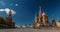 Saint Basil`s Cathedral and Kremlin in Moscow