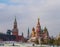 Saint Basil`s Cathedral and the Moscow Kremlin