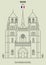 Saint Benignus Cathedral of Dijon, France. Landmark icon