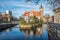 Saint Catherine's gothic church and Miller`s House in the Old City of Gdansk, Poland.