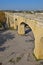 Saint Clement roman aqueduct to bassin principal du Peyrou, water tower at Promenade du Peyrou in Montpellier, in southern France