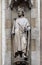 Saint Clovis, the first king of the Franks, statue on the portal of the Basilica of Saint Clotilde in Paris