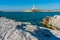 Saint Eufemia Lighthouse in Vieste, Foggia Province, Puglia Apulia, Italy.