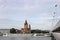 Saint Francis of Assisi Church Danube riverside Vienna cityscape