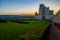 The Saint Francis Basilica in Assisi, Umbria, Italy at sunset