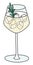 Saint Germain Spritz classic cocktail in wine glass. White sparkling wine and St-Germain liqueur based spritzer or