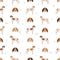 Saint German Pointer seamless pattern. All coat colors set