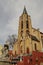 Saint Gertraud Church in Magdeburg in Autumn colors, Germany, closeup, details