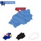 Saint Helena blue Low Poly map with capital Jamestown