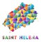 Saint Helena - colorful low poly island shape.