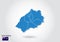 Saint Helena map design with 3D style. Blue Saint Helena map and National flag. Simple vector map with contour, shape, outline, on