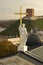 Saint Helena sculpture on the Cathedral of Vilnius in Lithuania