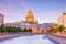 Saint Isaac Cathedral across Moyka river in St. Petersburg