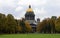 Saint Isaac`s Cathedral, completed in 1858, north-west elevation, view across Aleksandrovskiy Garden in autumn foliage