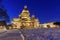 Saint Isaac`s Cathedral at night in winter. Saint Petersburg. Russia