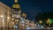 Saint Isaac's cathedral from the Palace square night timelapse in Saint Petersburg, Russia.