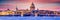 Saint Isaac`s Cathedral, Panorama of St. Petersburg at the summer sunset, Russia is the largest Russian Orthodox cathedral, St.