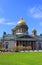 Saint Isaac`s Cathedral scenery with empty blue sky background in Saint Petersburg, Russia