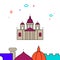 Saint Isaacs Cathedral, Saint Petersburg filled line icon, simple illustration