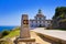 Saint James Way sign and lighthouse of Finisterre