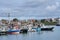 Saint Jean de Luz, France; 03-18-2019 here colorful popular architecture meets the boats