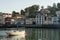 SAINT JEAN DE LUZ, FRANCE - SEPTEMBER 04, 2022: Traditional Basque houses since the port of the beautiful village of Saint Jean de
