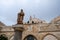 Saint Jerome Hieronymus sculpture on the column at St. Catherine`s Church in Bethlehem