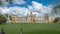 Saint John College on a bright sunny day with patches of clouds over the blue sky, Cambridge