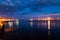 Saint John harbour at night.