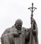 Saint John Paul The Second Sanctuary, Krakow, Åagiewniki polish pope St. John Paul II holding The Cross, monument. Statue