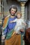 Saint Joseph,husband of Mary,Joseph with little Jesus, old art sculpture in Croatian church