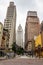 Saint JoÃ£o Avenue in the city center of SÃ£o Paulo, Martinelli building first skyscraper in Brazil on the right