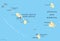 Saint Kitts, Nevis, Antigua, Barbuda and Montserrat political map