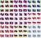 Saint Kitts and Nevis, Cambodia, Christmas Island, Laos, Philippines, Indonesia, Mongolia, Mozambique, Uruguay. Big set of 81 flag